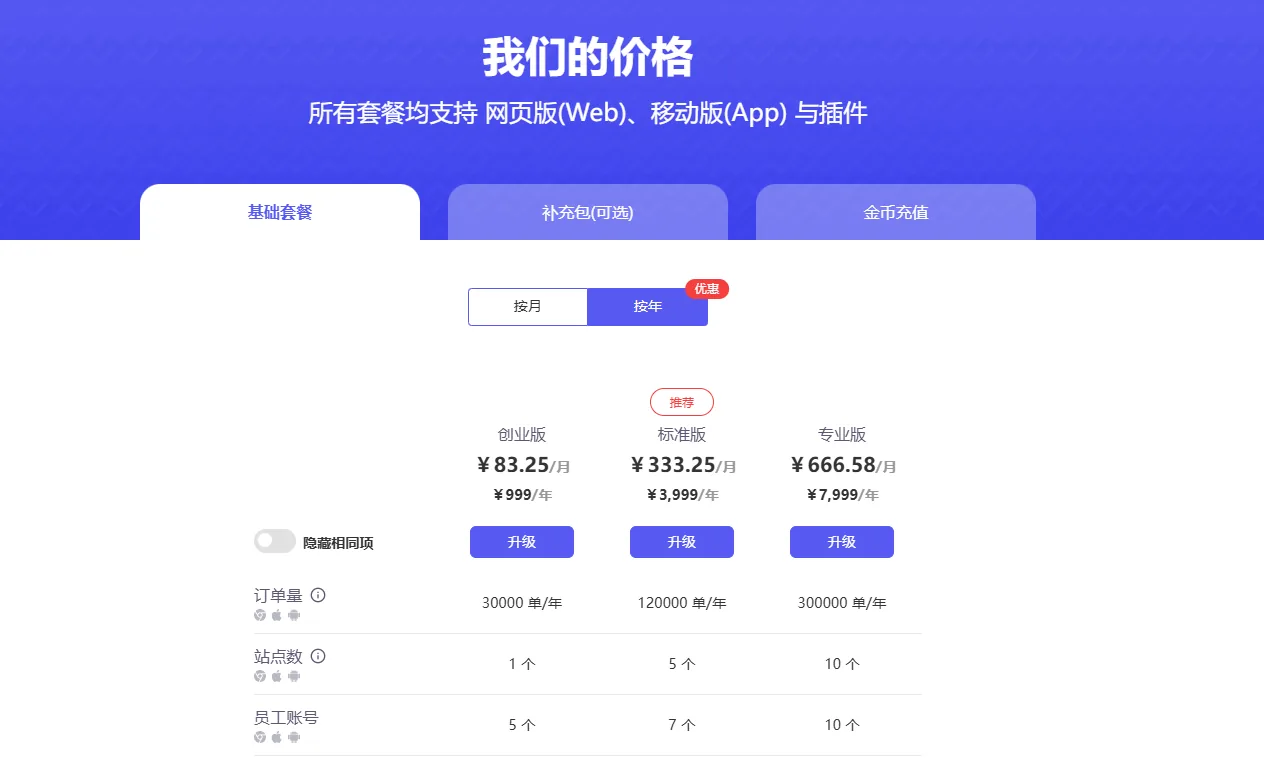 2.4.2 购买付费版套餐图片