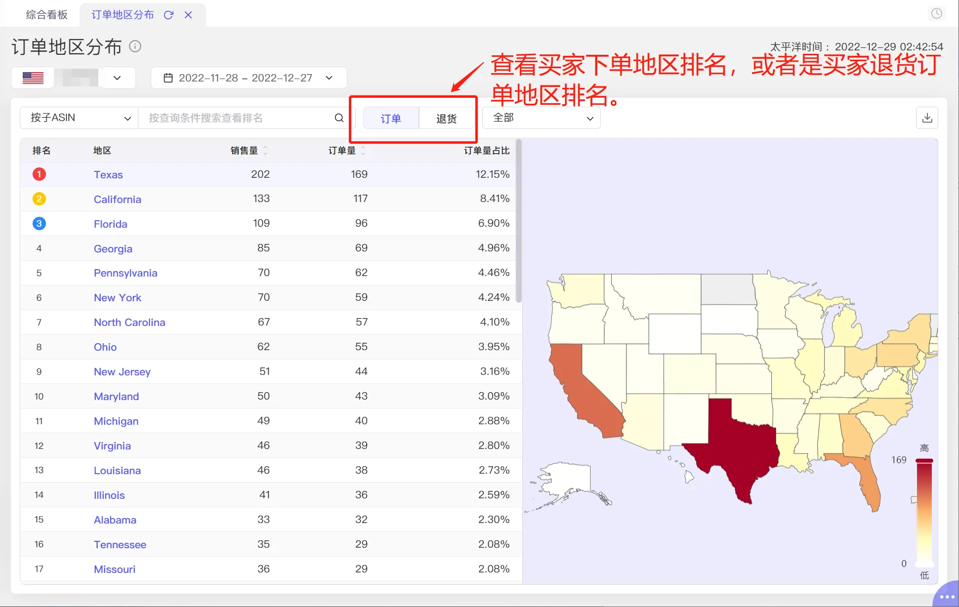 tool4seller 查看买家订单地区分布截图，展示第2张操作界面